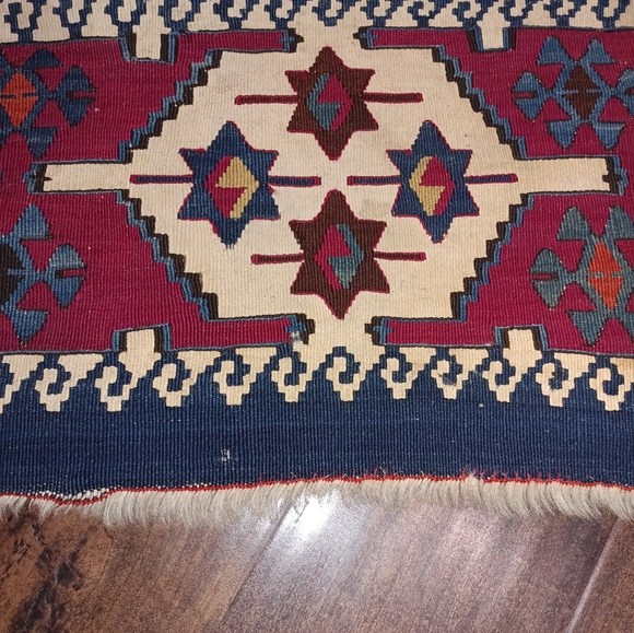 Antique Aydin Kilim. Wool Rug Wool Anatolian Turkish Carpet - Picture 3 of 8